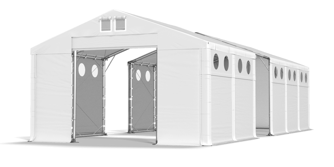 Open entrance tent