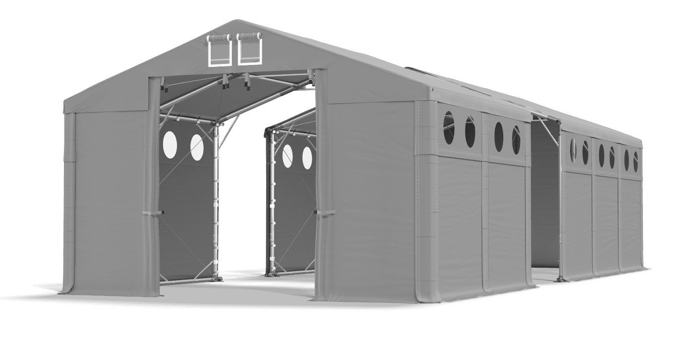 Open entrance tent
