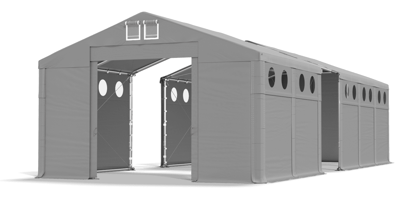 Open entrance tent