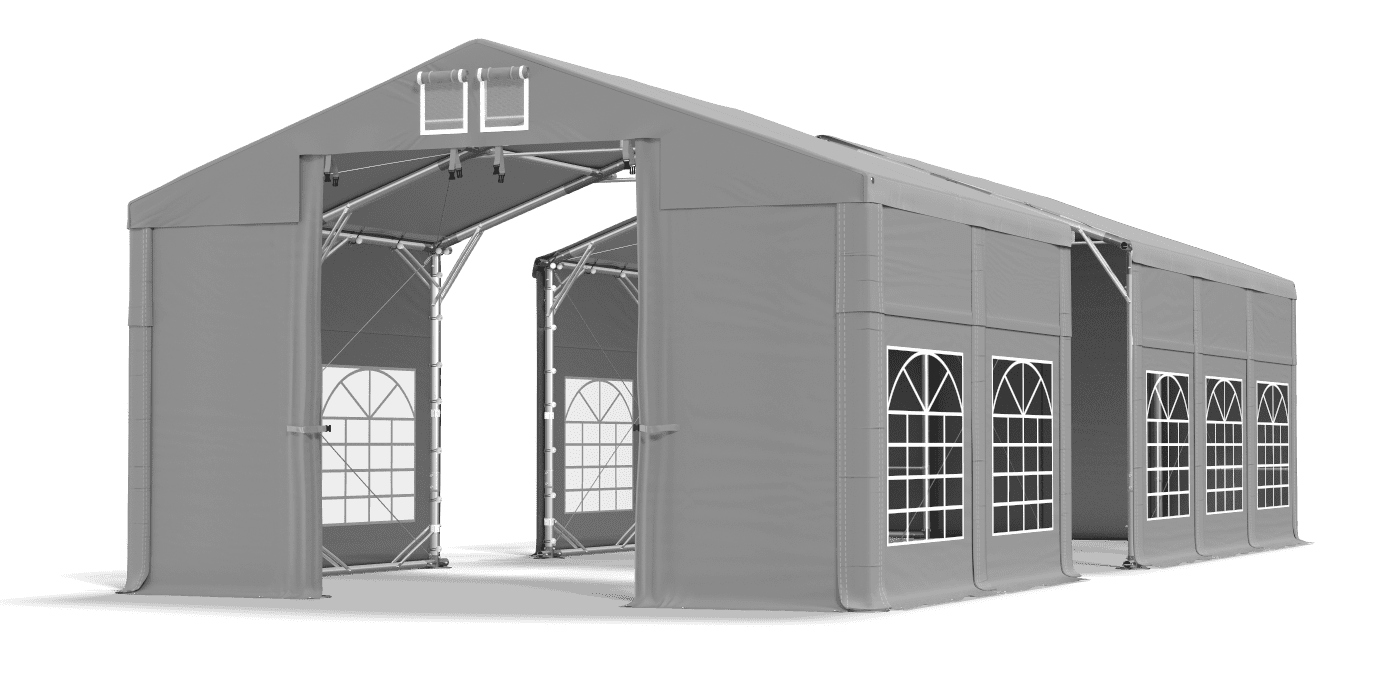 Open entrance tent