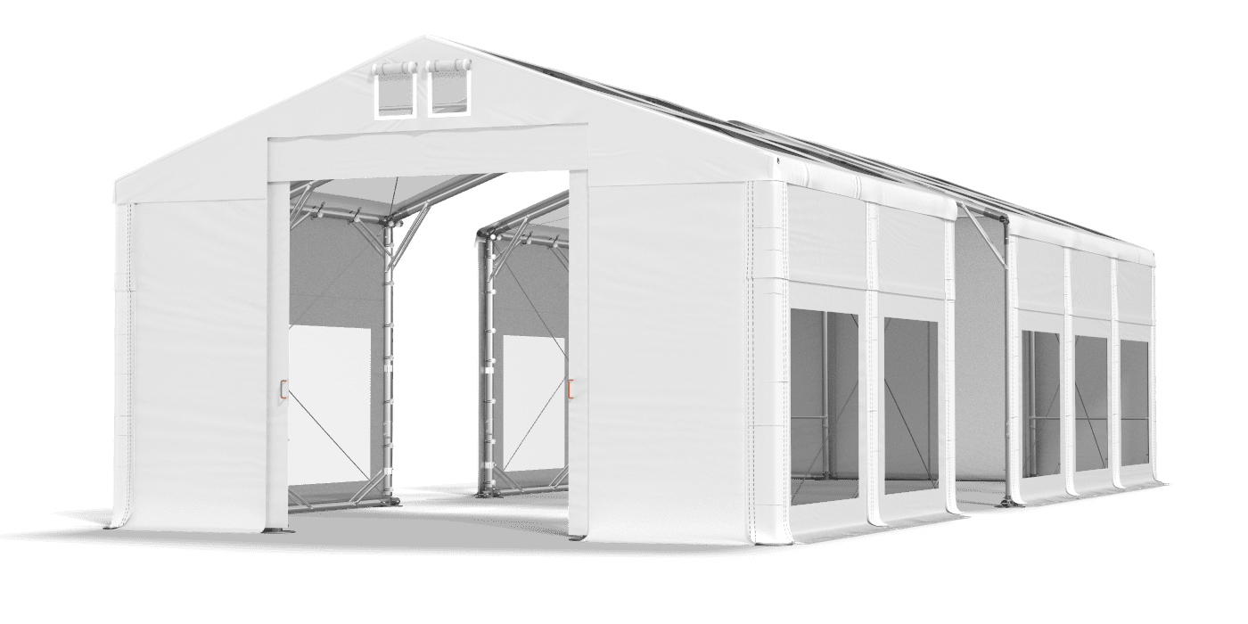 Open entrance tent