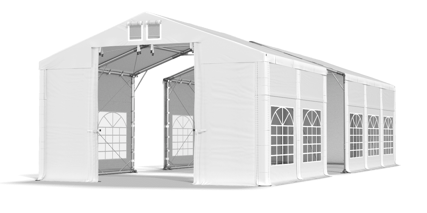 Open entrance tent