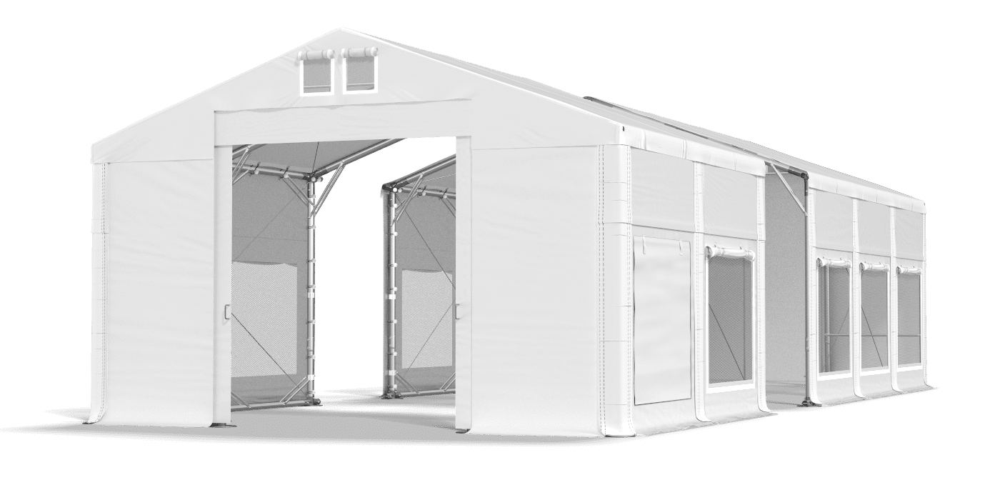 Open entrance tent