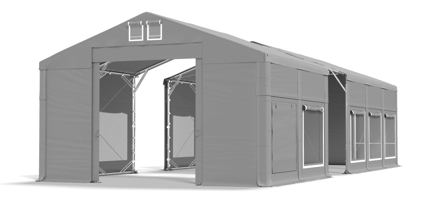 Open entrance tent
