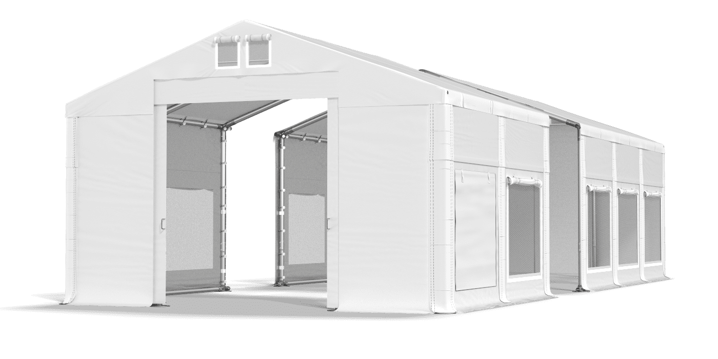 Open entrance tent