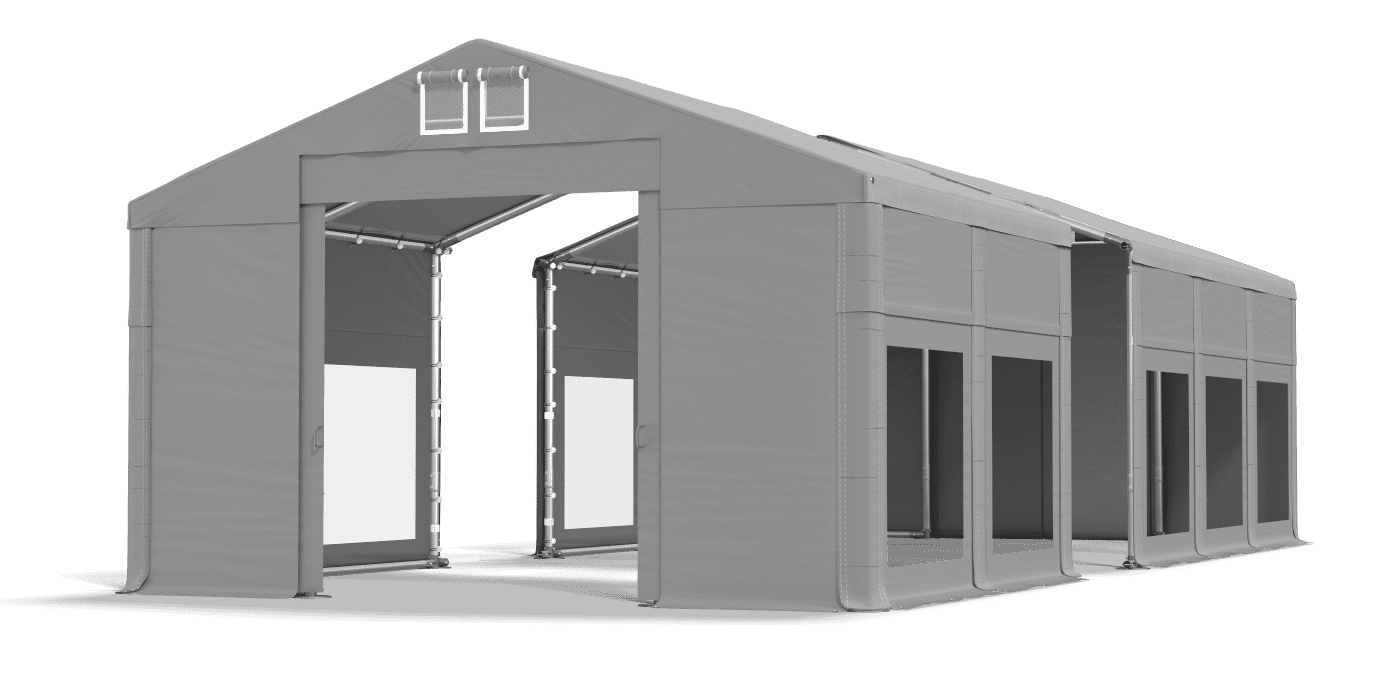 Open entrance tent