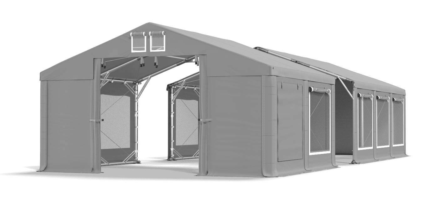 Open entrance tent