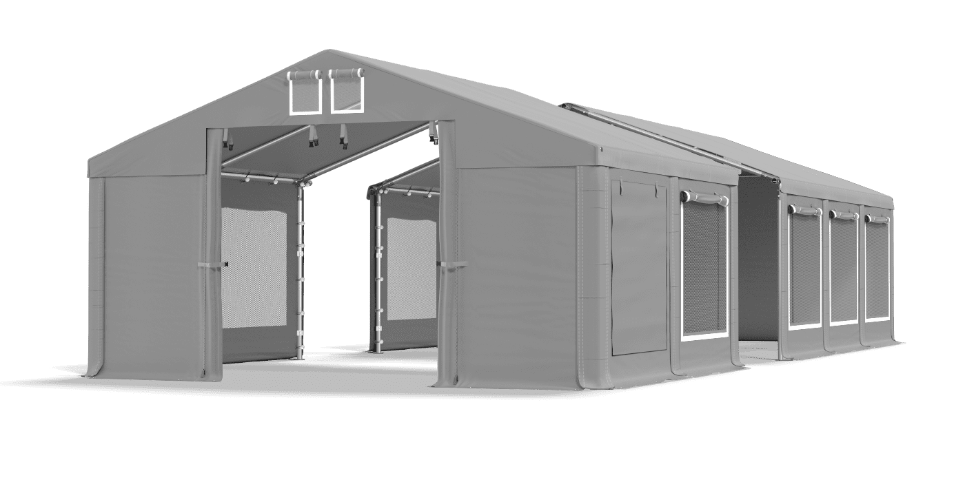 Open entrance tent