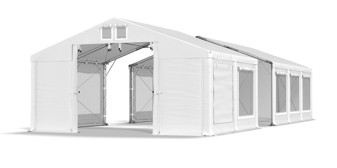 Open entrance tent