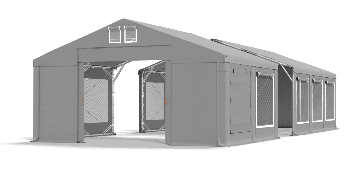 Open entrance tent