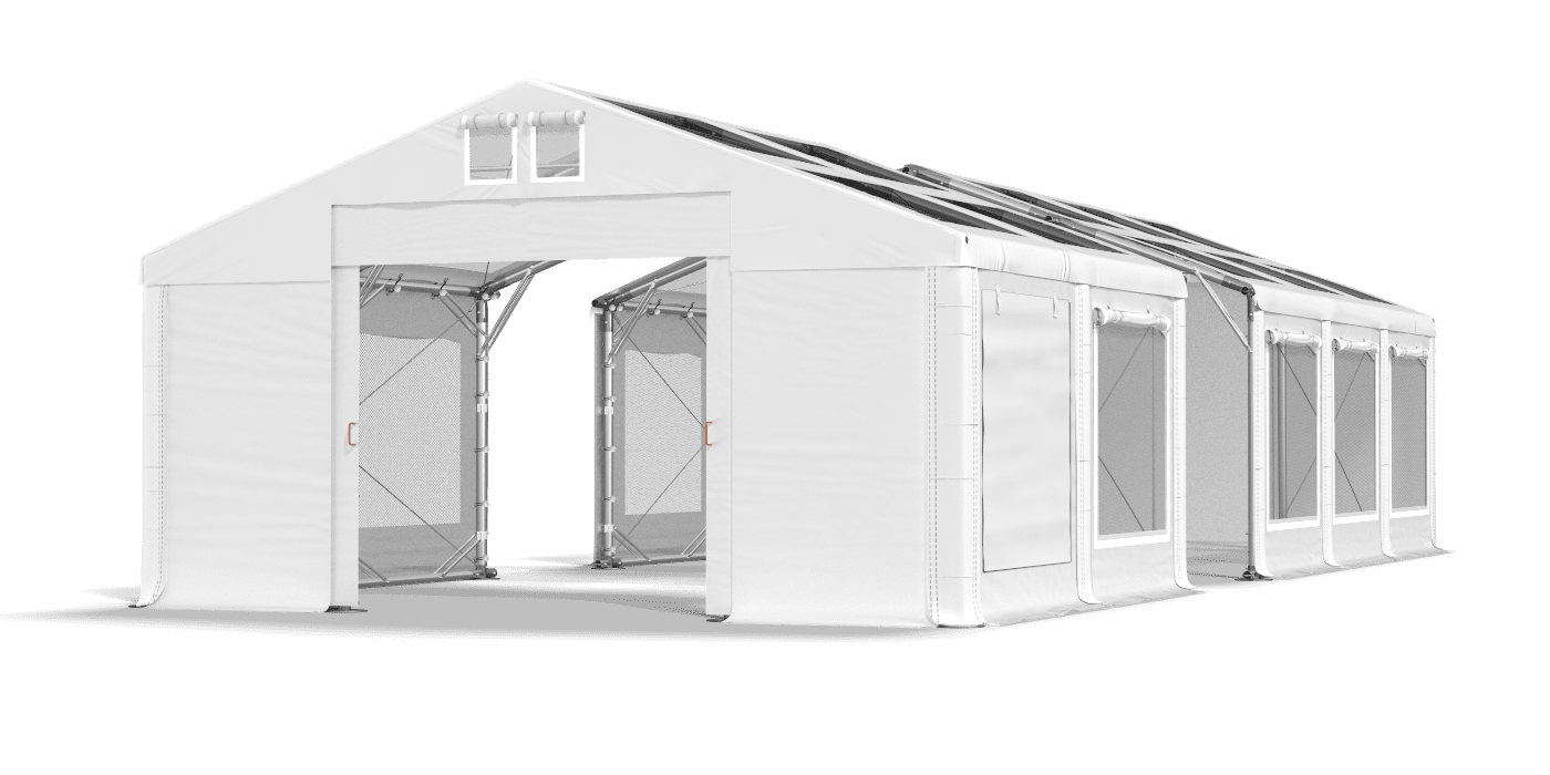 Open entrance tent