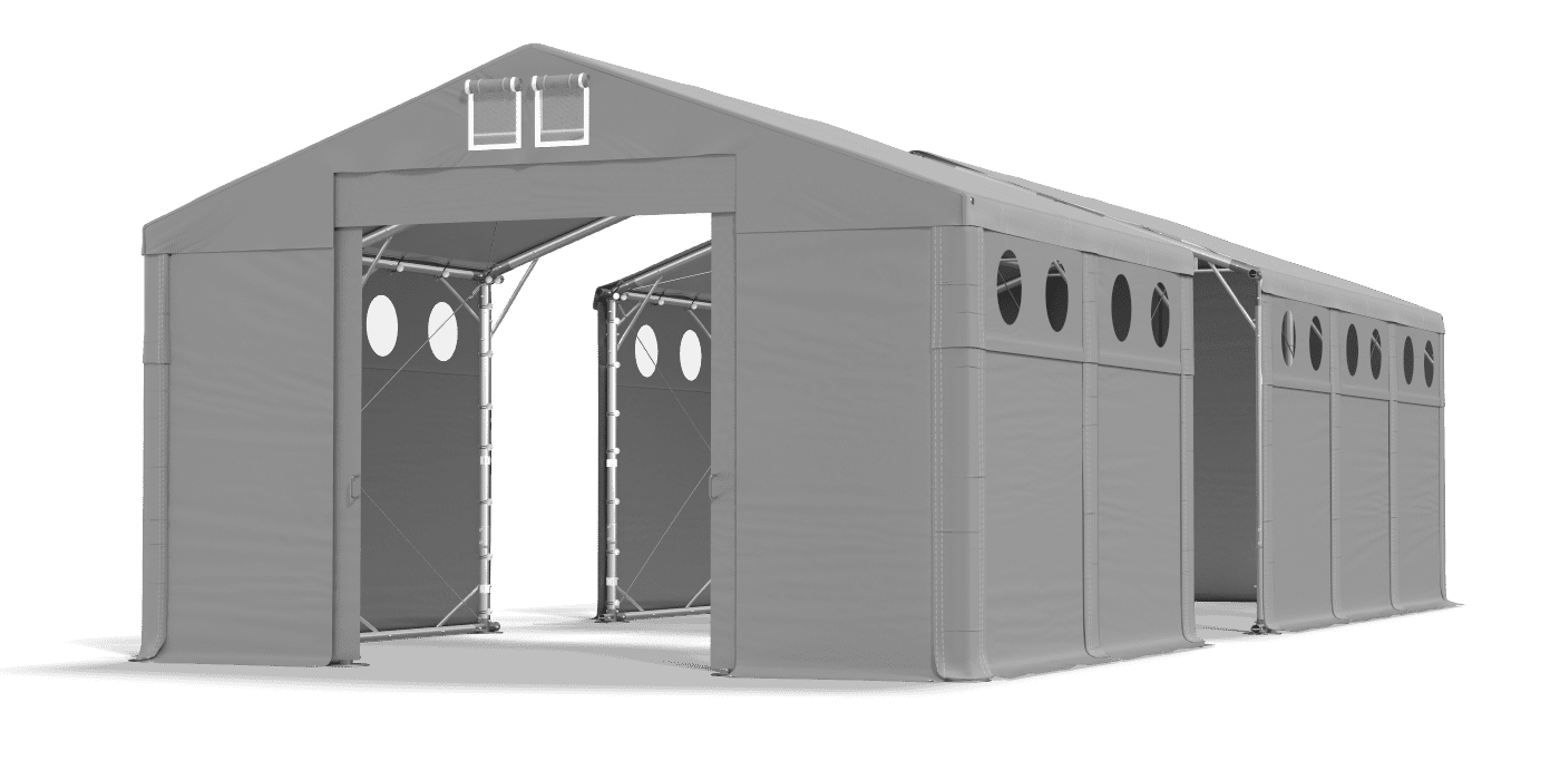 Open entrance tent