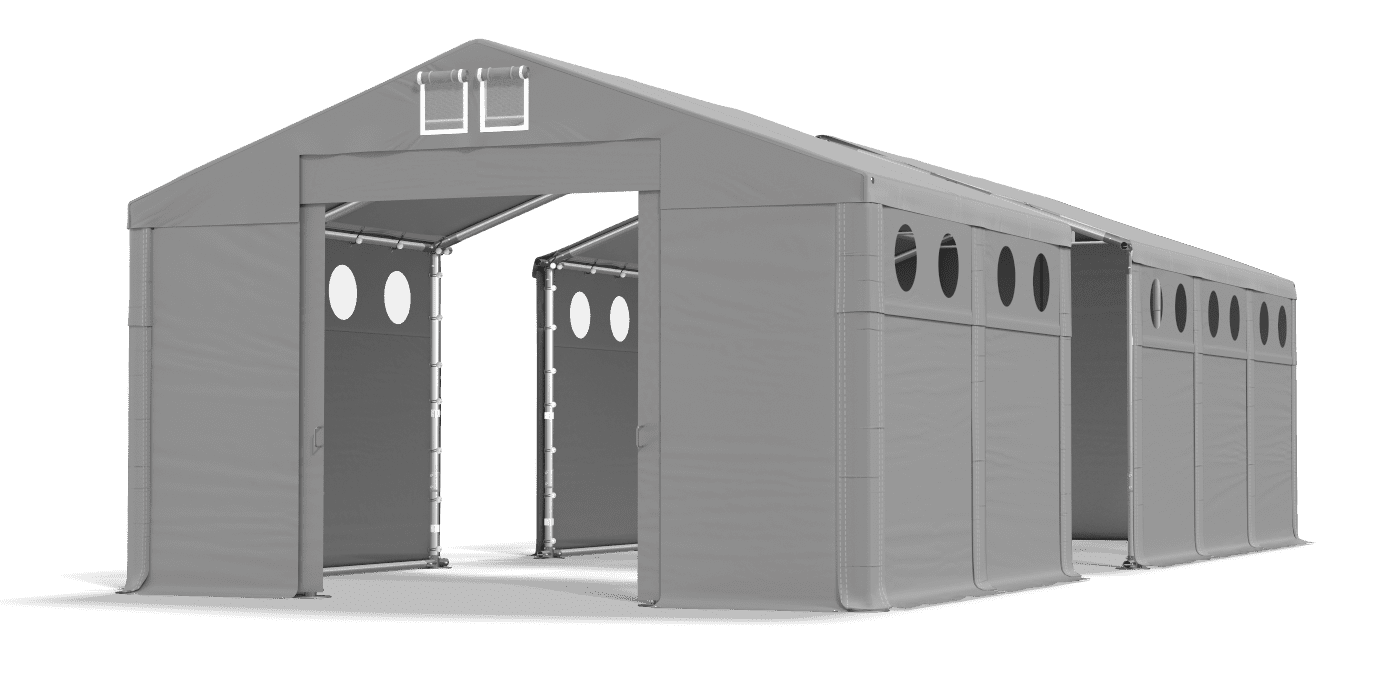 Open entrance tent