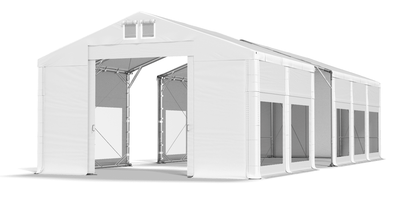 Open entrance tent