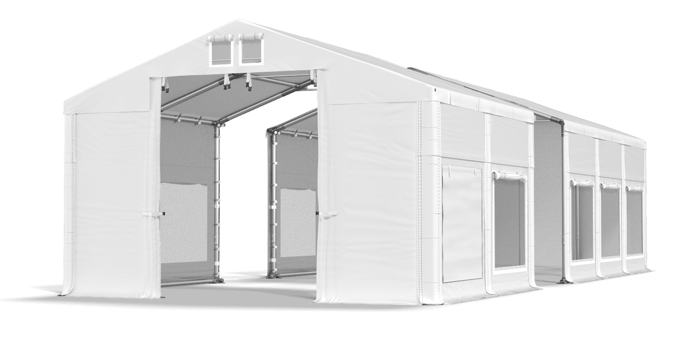 Open entrance tent