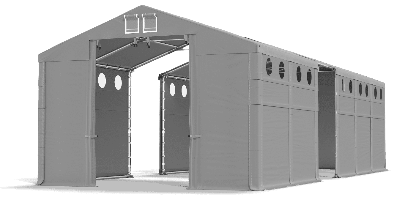 Open entrance tent