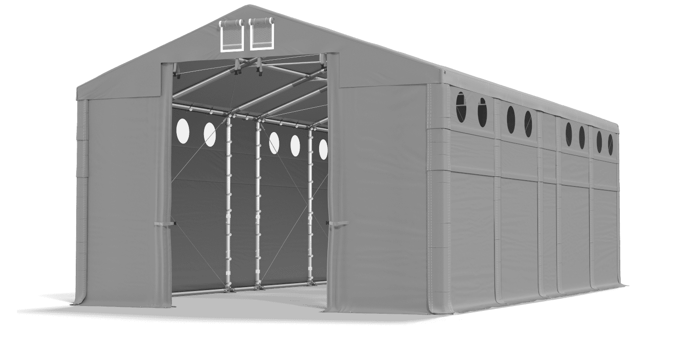 Open entrance tent