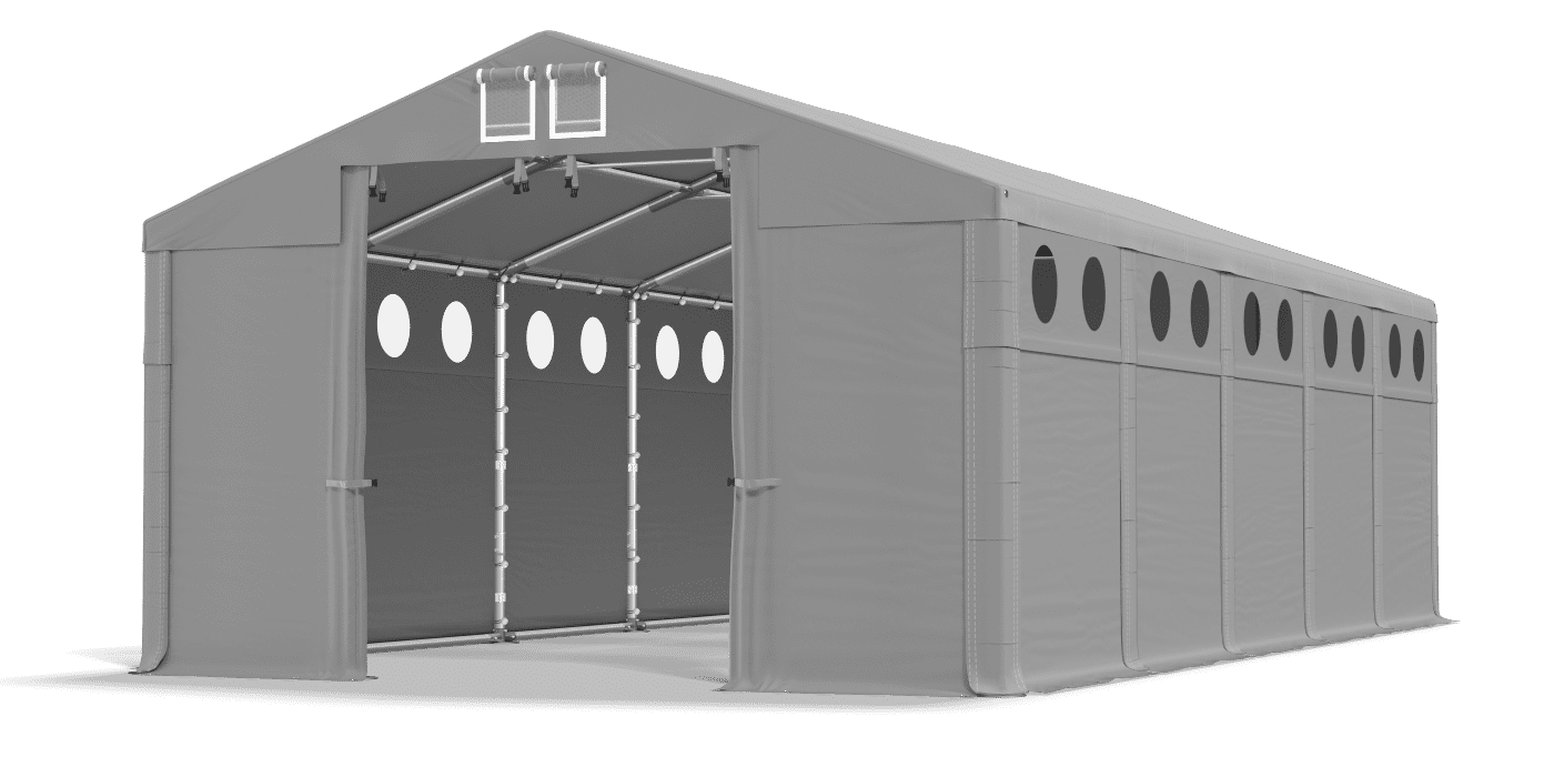 Open entrance tent