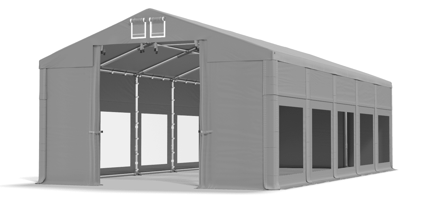 Open entrance tent