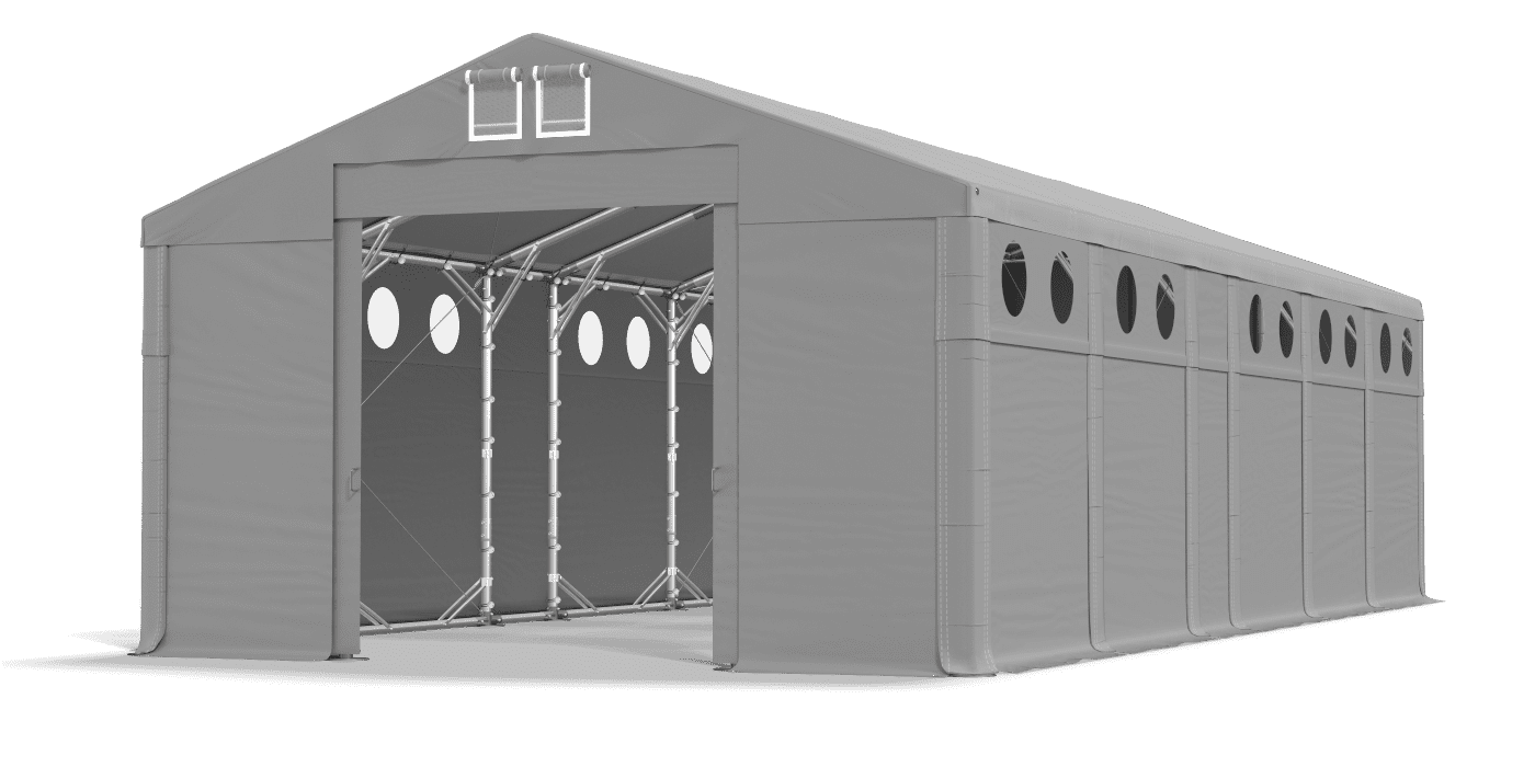 Open entrance tent