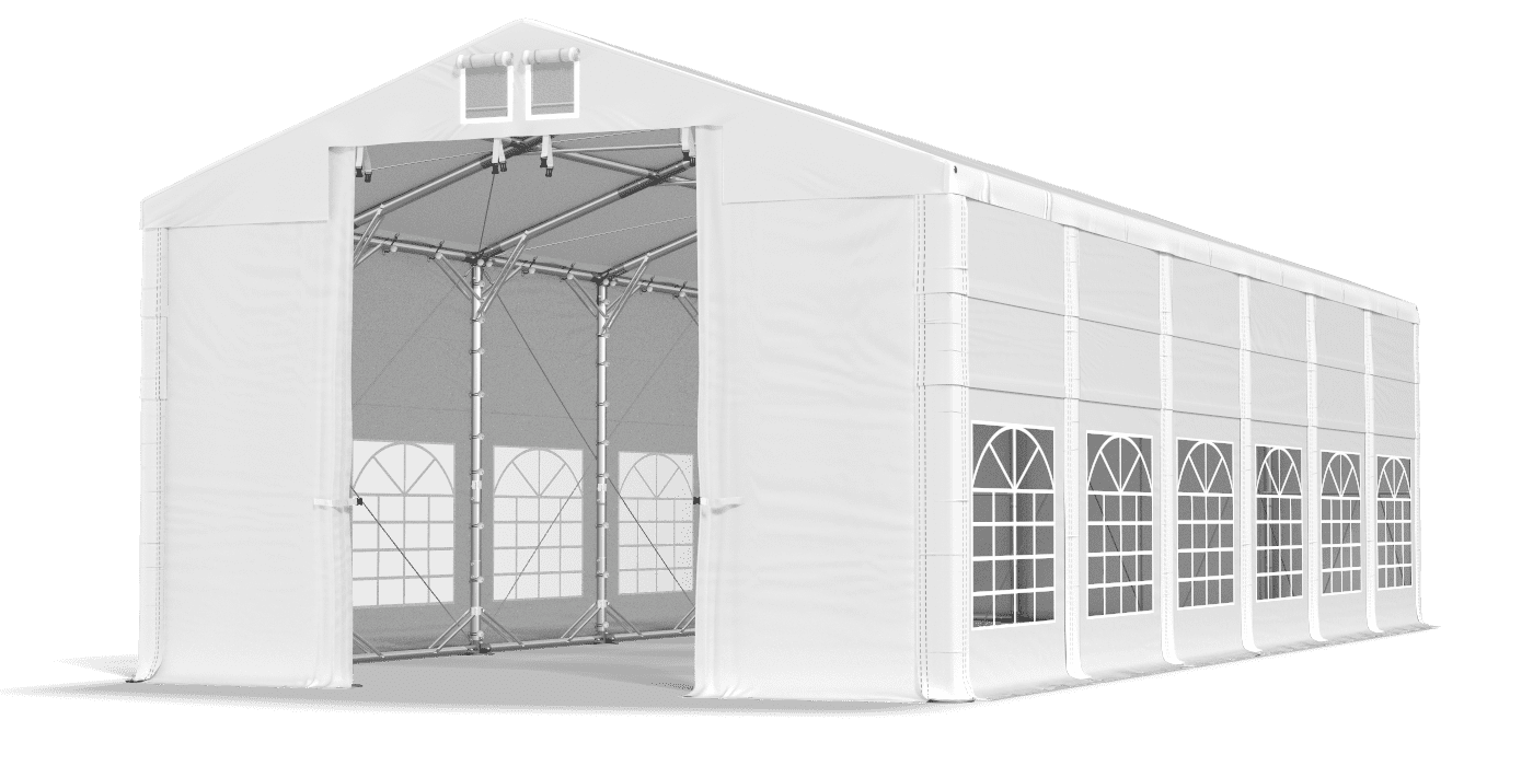 Open entrance tent