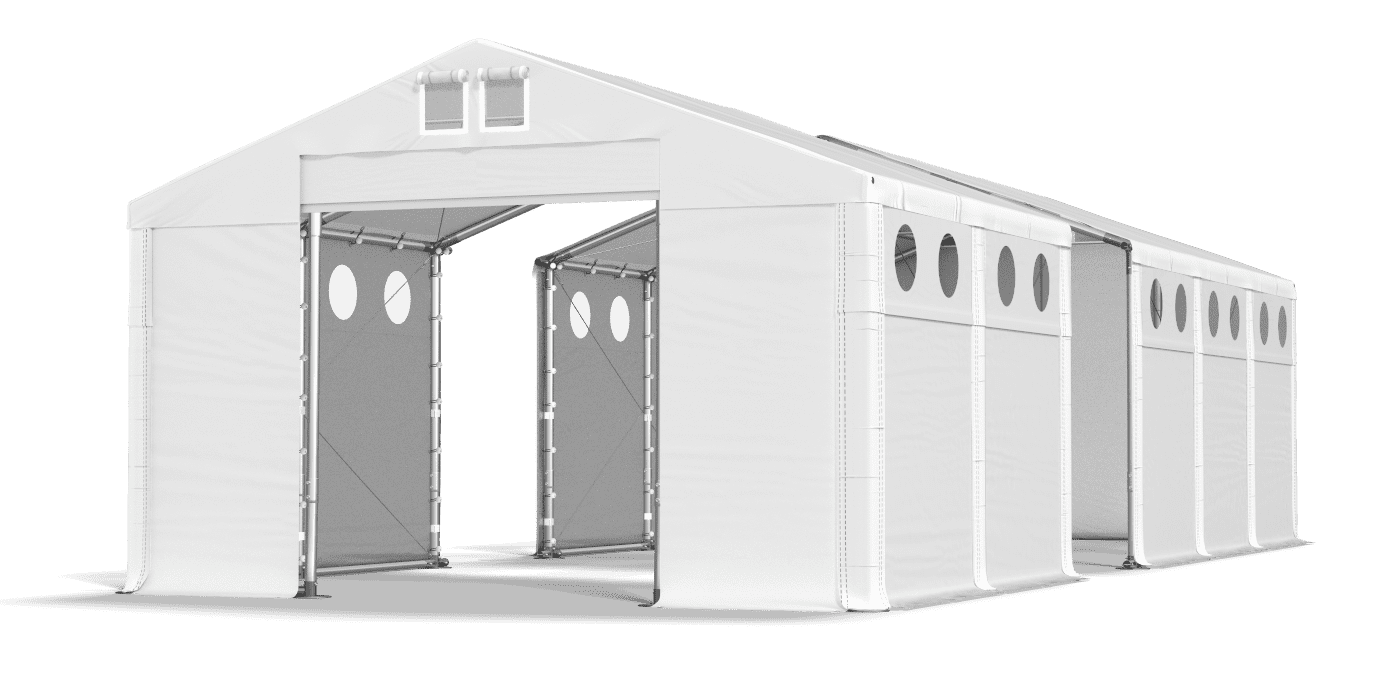 Open entrance tent
