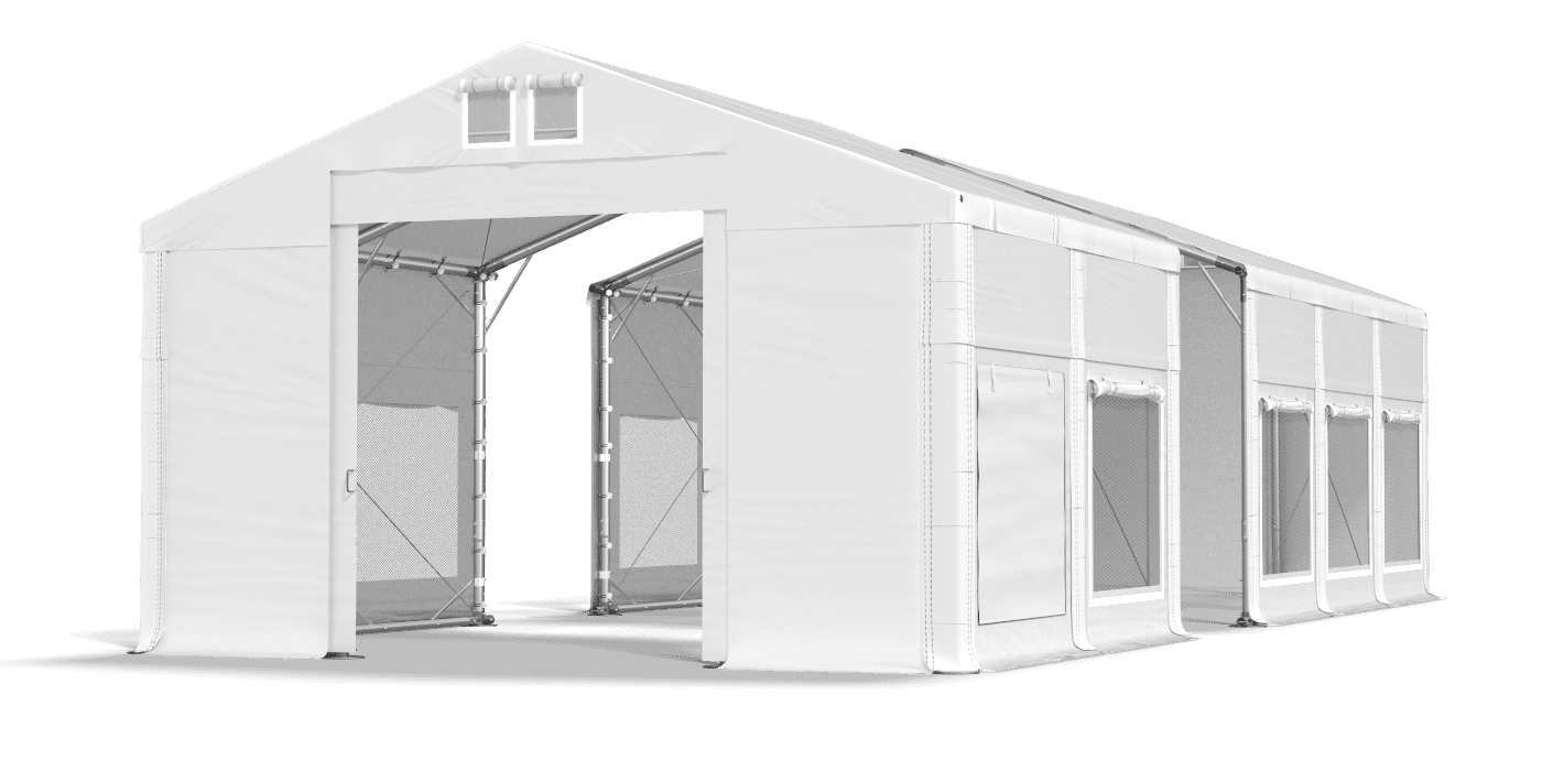 Open entrance tent