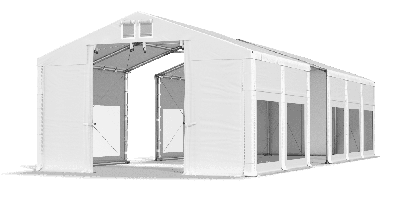 Open entrance tent