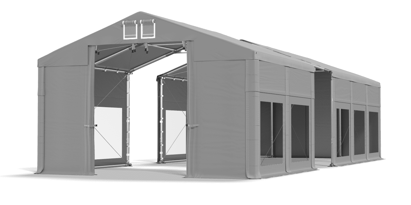 Open entrance tent