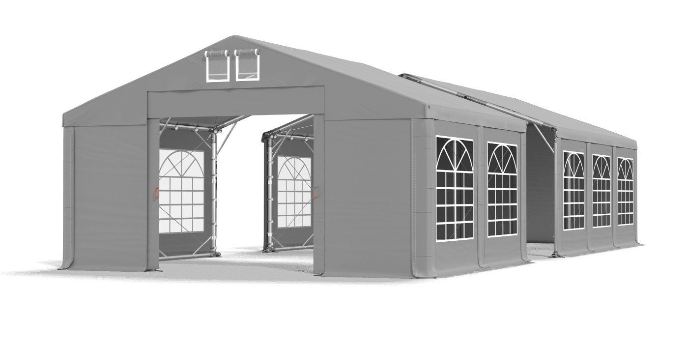 Open entrance tent