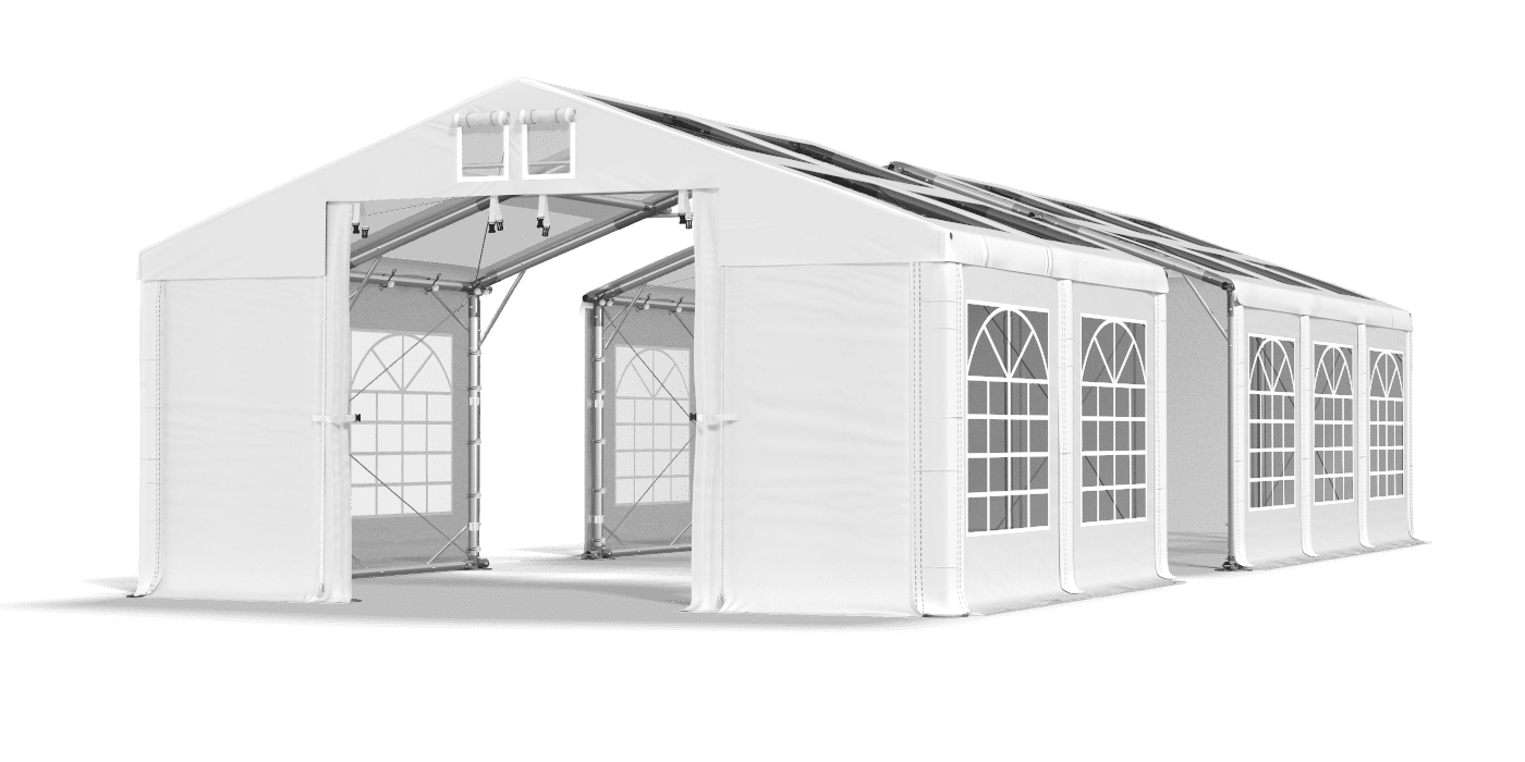 Open entrance tent