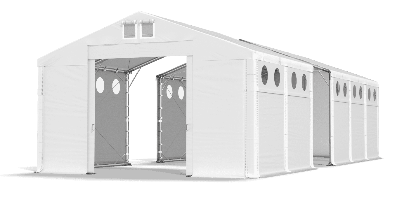Open entrance tent