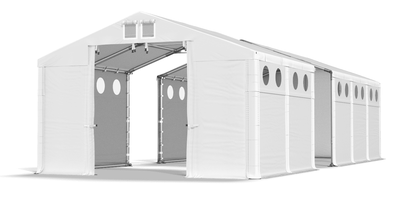 Open entrance tent