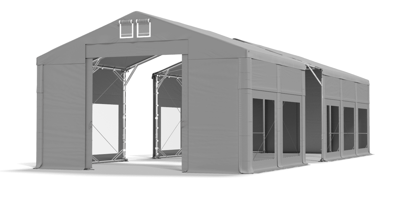 Open entrance tent