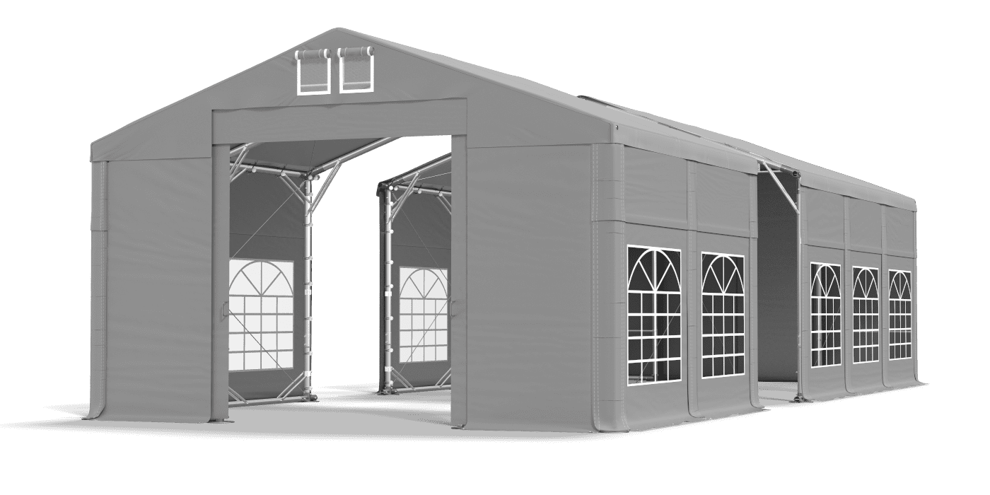 Open entrance tent