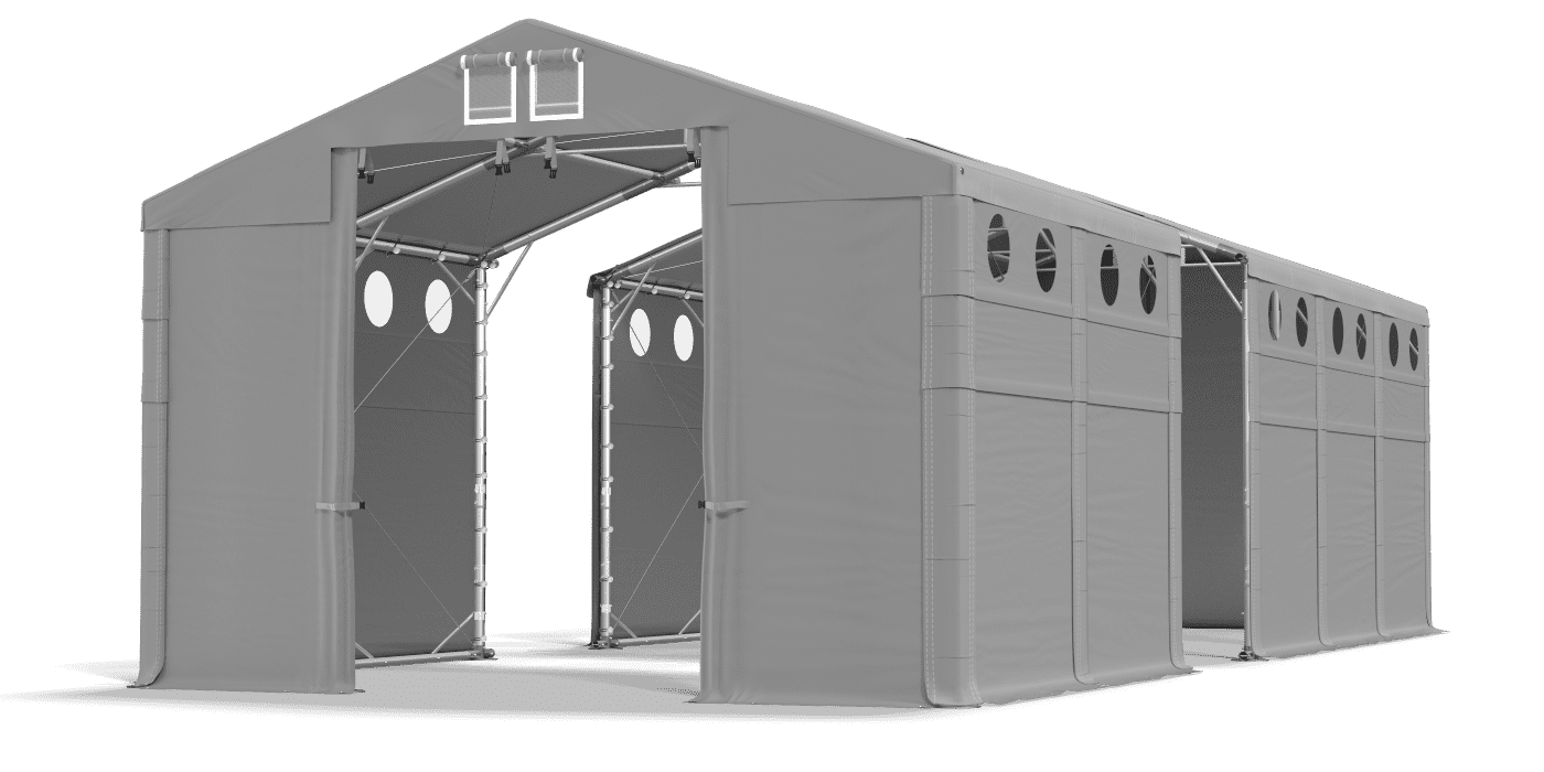 Open entrance tent