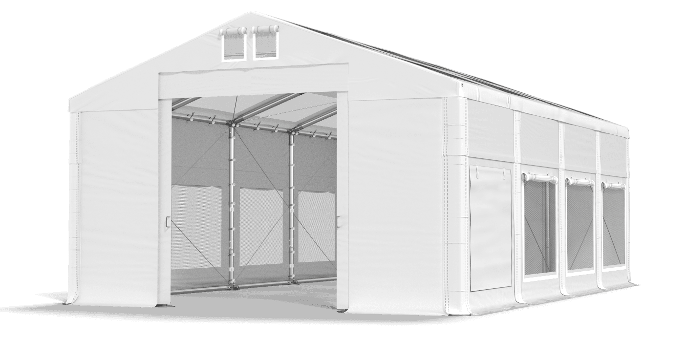 Open entrance tent