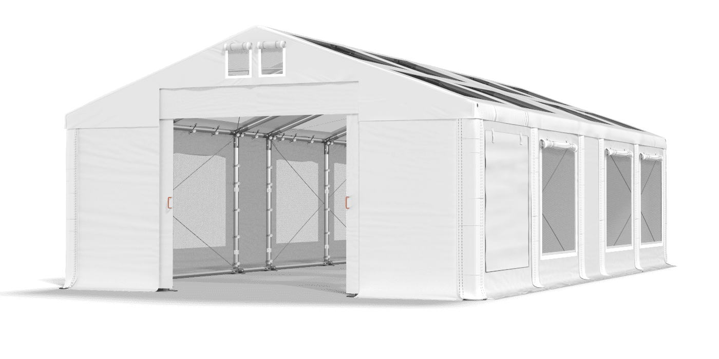 Open entrance tent